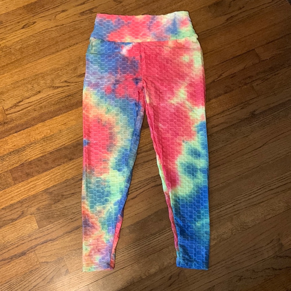 Zenana XL Tie-dye Honeycomb Leggings NWOT